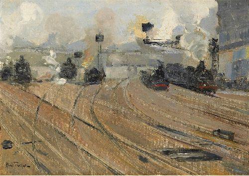 pintura La Estación De St Lazare - Abel
