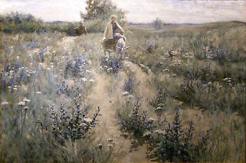 pintura La Huida A Egipto - George Hitchcock