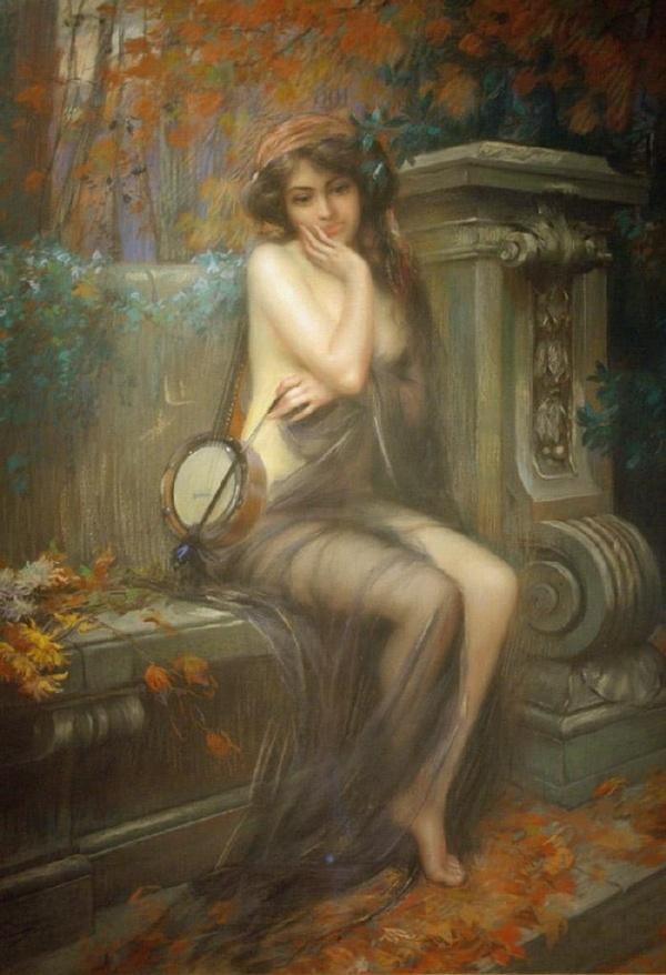 pintura La Musa Del Otoño - Delphin Enjolras