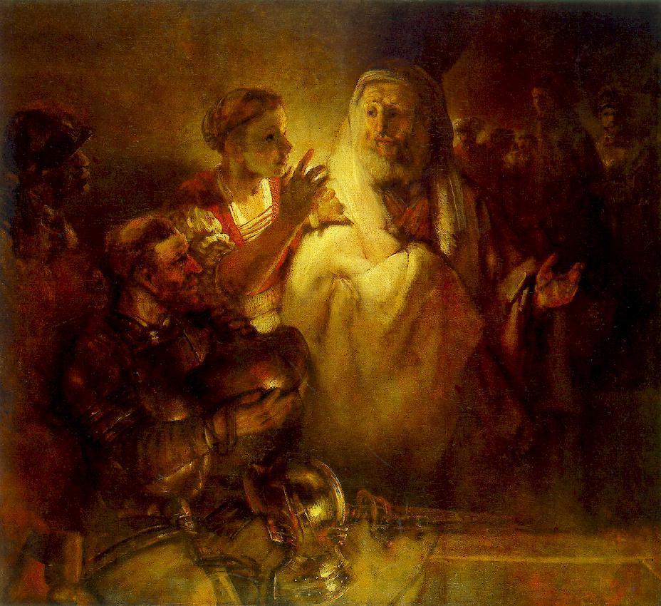 pintura La Negación De Pedro - Rembrandt