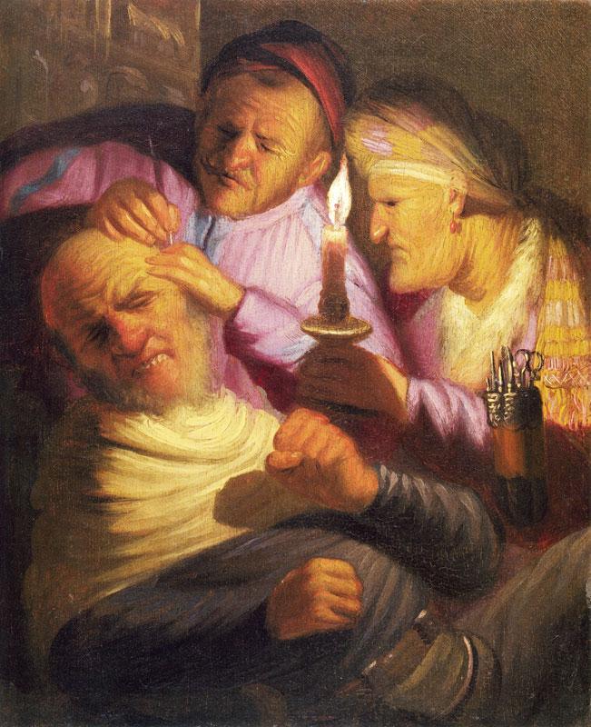 pintura La Operación Táctil - Rembrandt