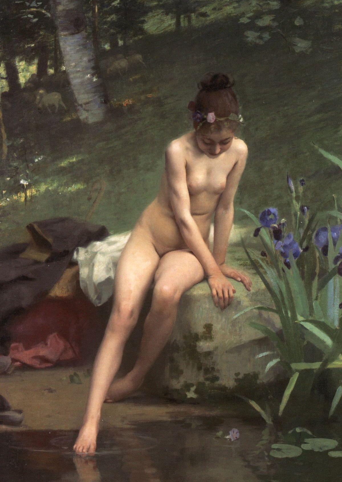 pintura La Pequeña Pastora - Paul Peel