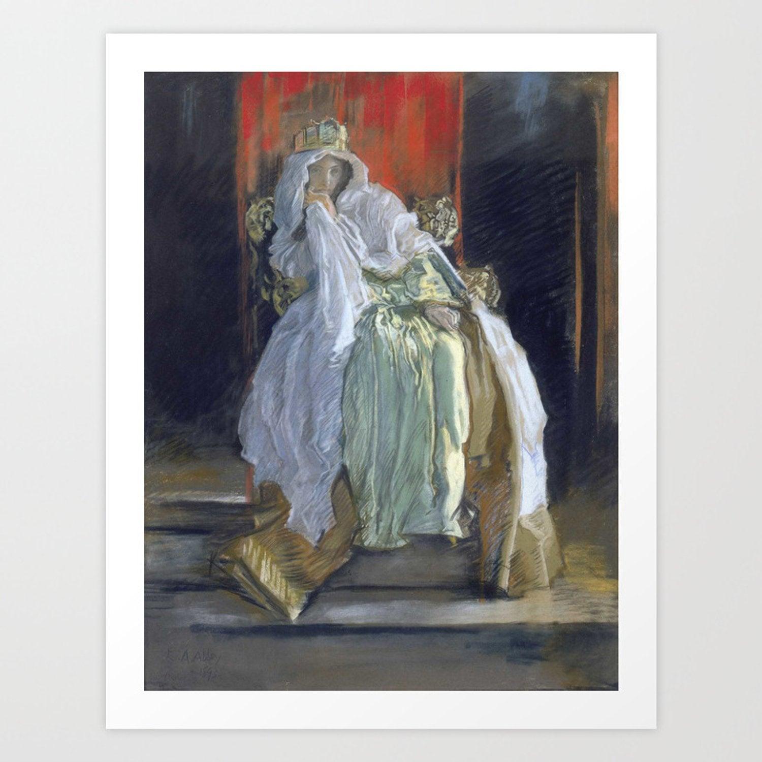pintura La Reina En Hamlet - Abbey Edwin Austin
