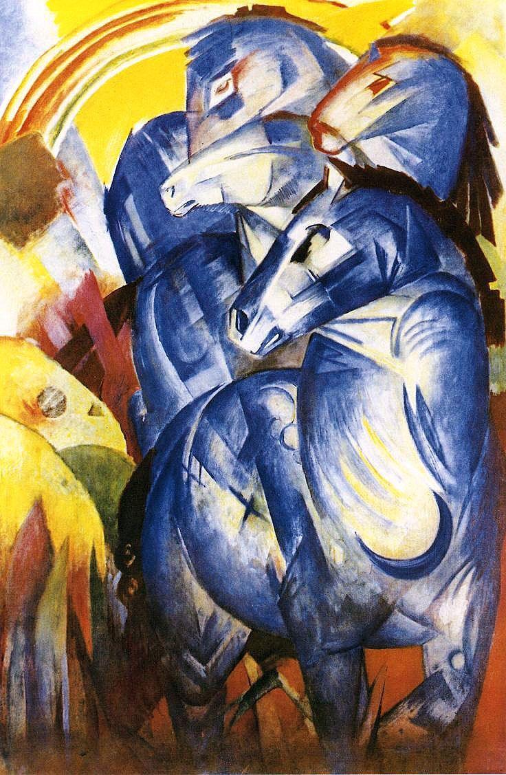 pintura La Torre De Los Caballos Azules - Franz Marc