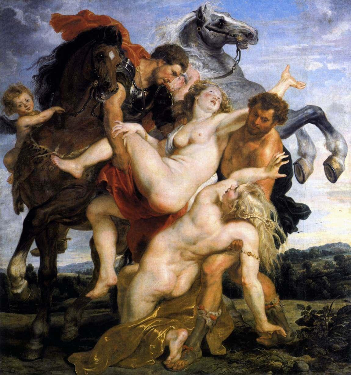 pintura La Violación De Las Hijas De Leucipo (El Rapto de las Hijas de Leucipo) - Peter Paul Rubens