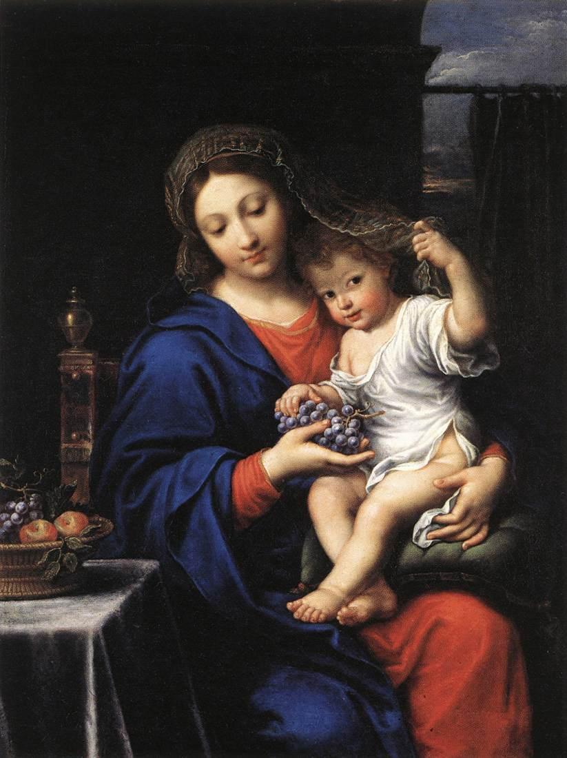 pintura La Virgen De Las Uvas - Pierre Mignard