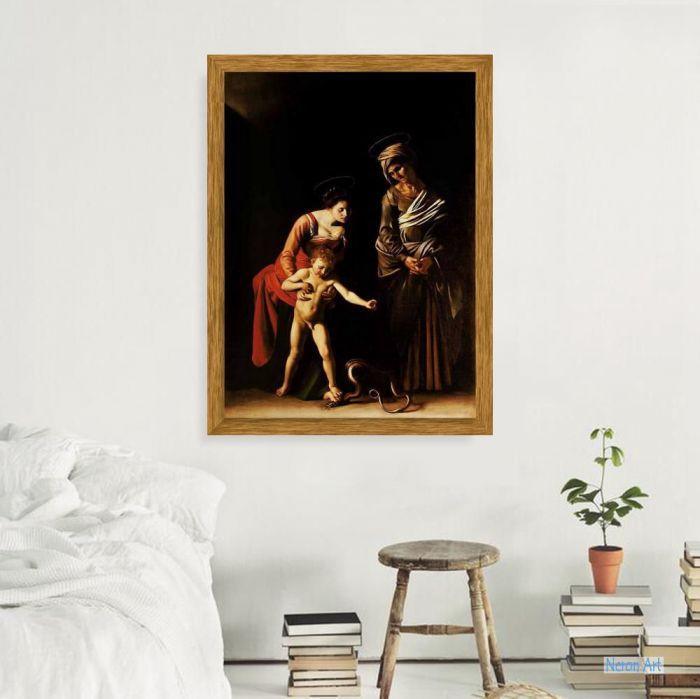 pintura La Virgen de Los Novios (Madonna con el niño y Santa Ana) - Caravaggio