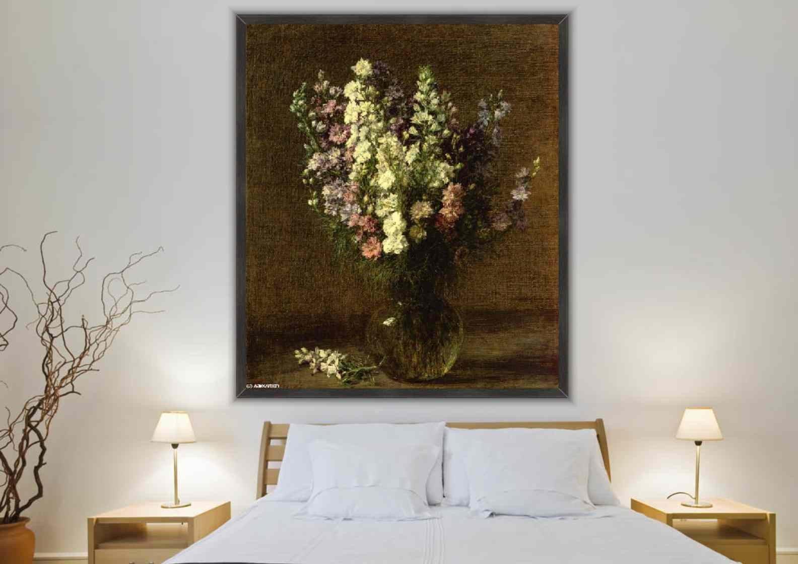 pintura Larkspur - Henri Fantin Latour