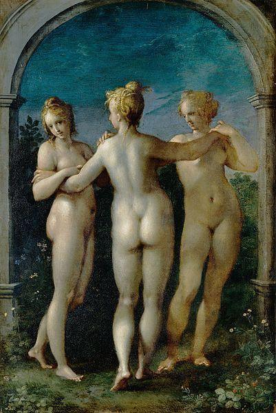 pintura Las Tres Gracias - Hans von Aachen