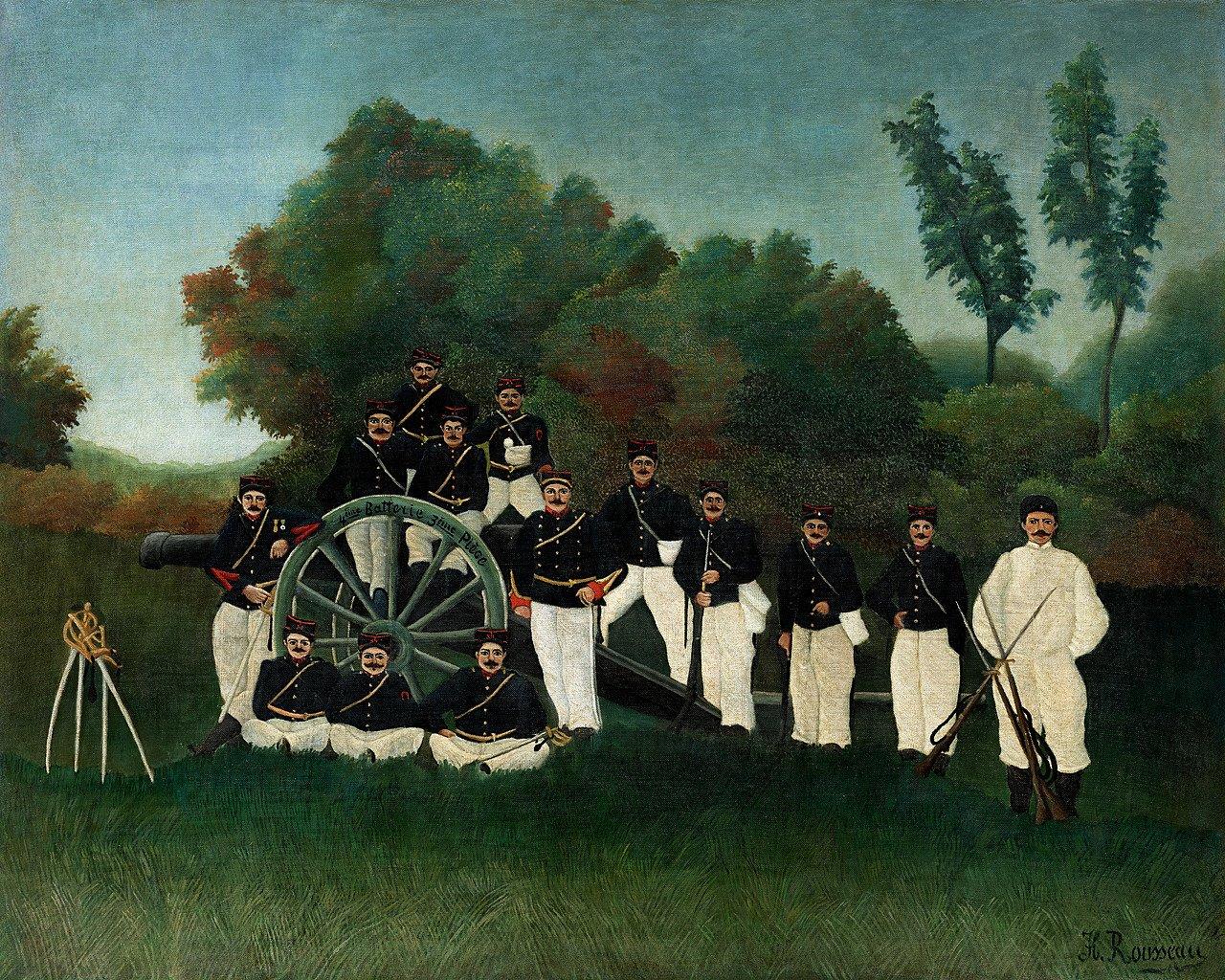 pintura Los Artilleros - Henri Rousseau
