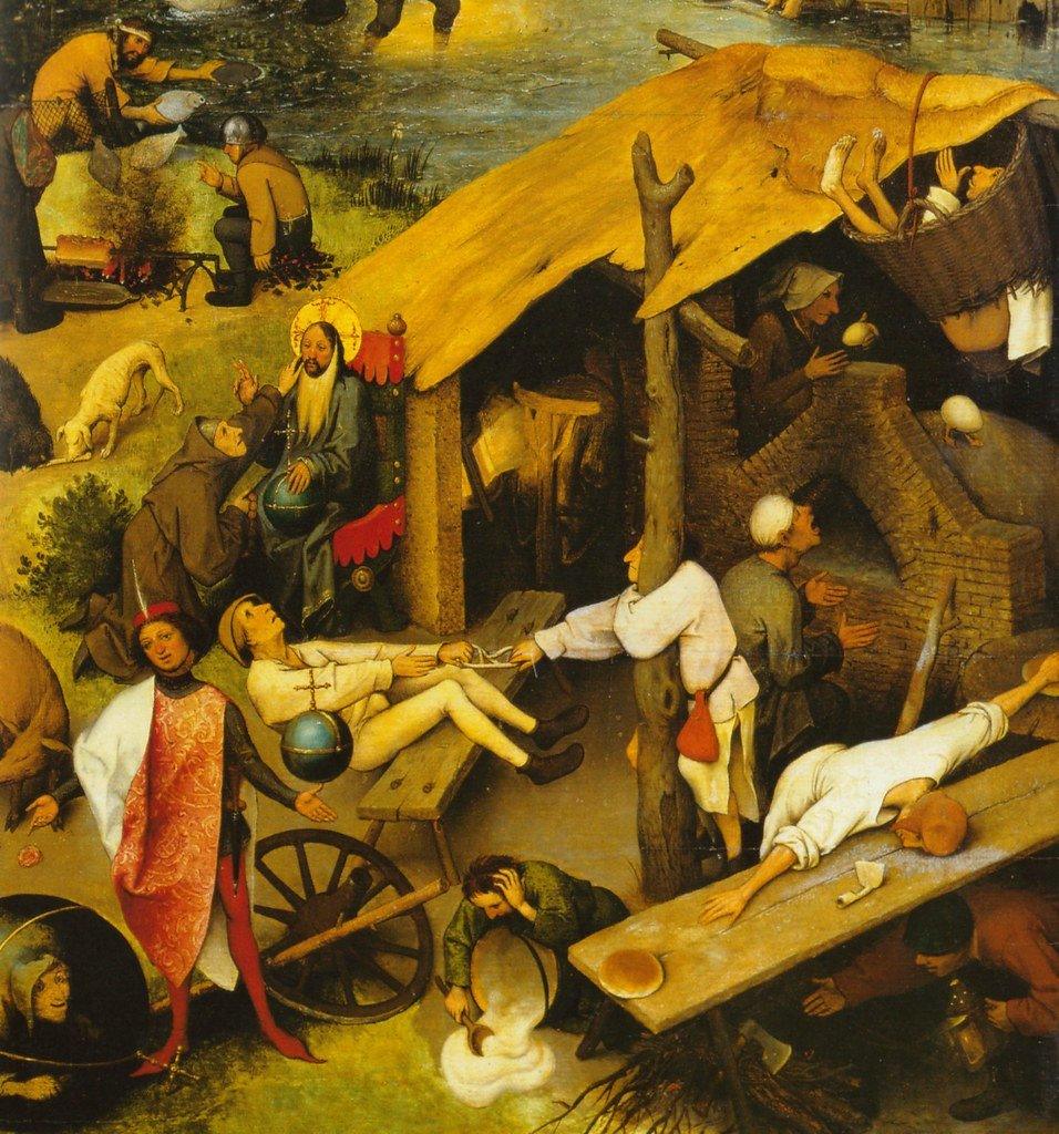 pintura Los Proverbios Flamencos (Los Proverbios Holandeses) - Pieter Bruegel El Viejo