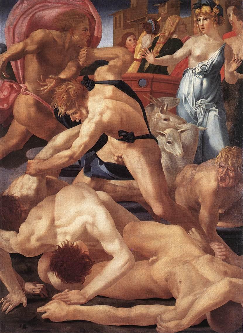 pintura Moisés Defendiendo A Las Hijas De Jetro - Rosso Fiorentino