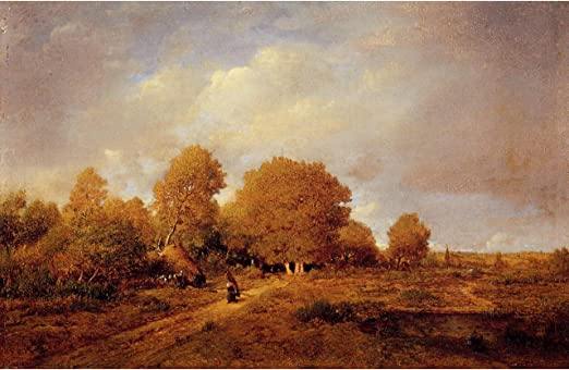 pintura Mujer Llevando Madera - Theodore Rousseau