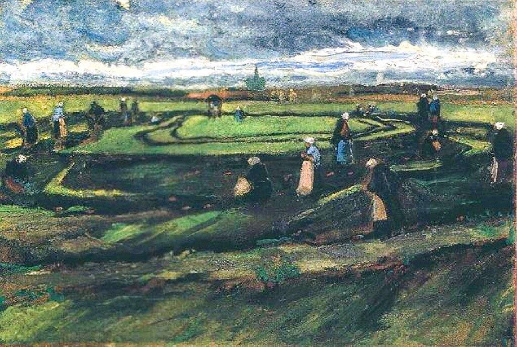 pintura Mujeres Reparando Redes En Las Dunas - Vincent Van Gogh