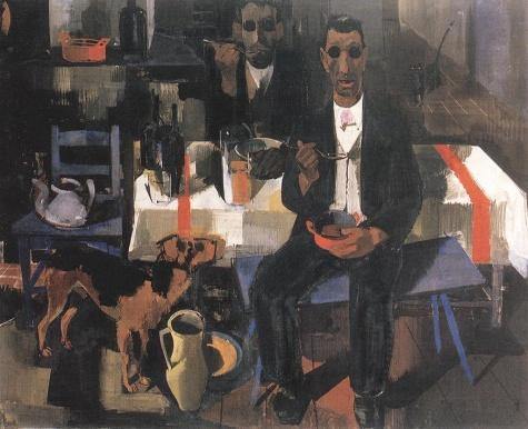 pintura Músicos Ciegos 1932 - Aba