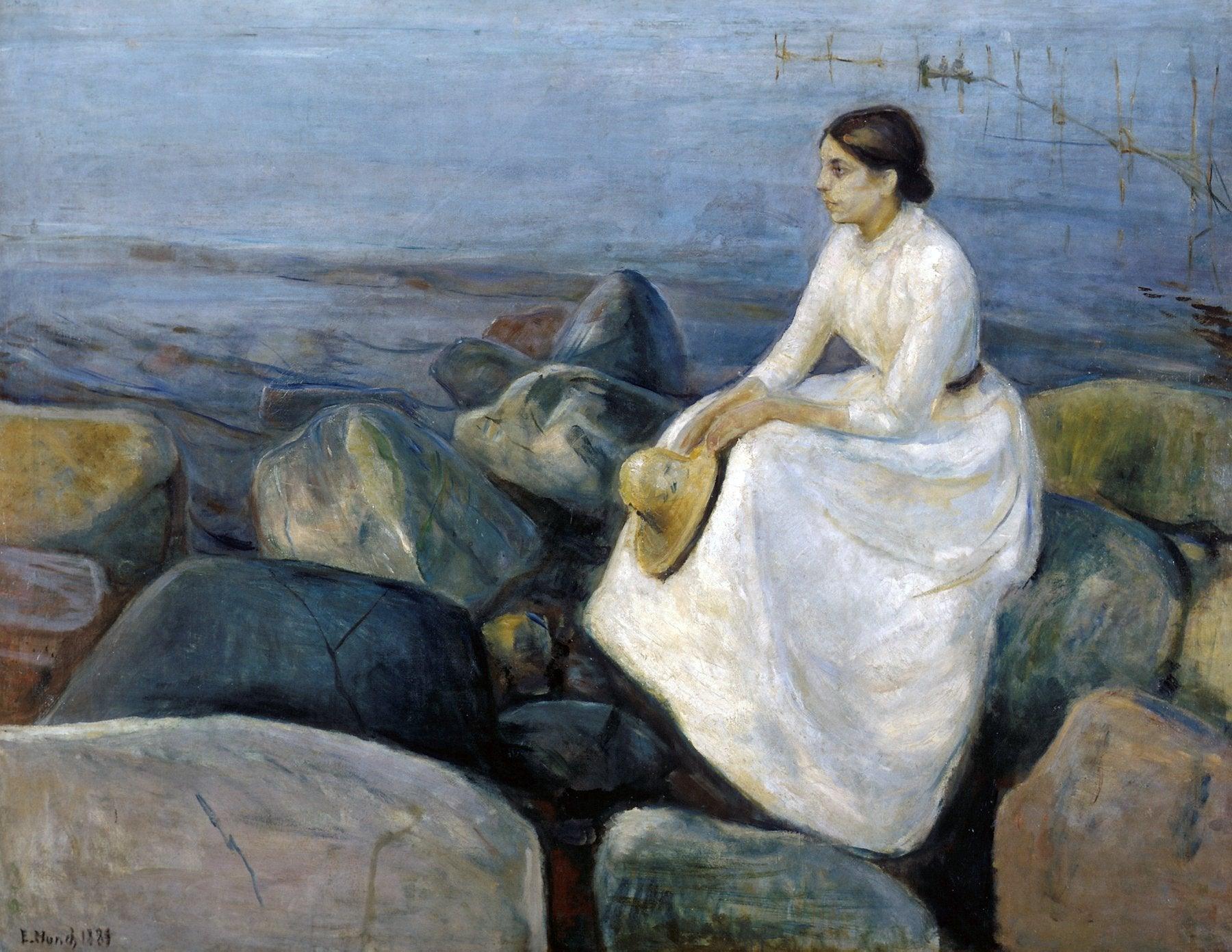 pintura Noche De Verano. Inger En La Playa - Edvard Munch