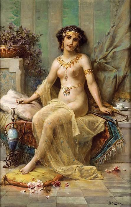 pintura Odalisca - Hans Zatzka