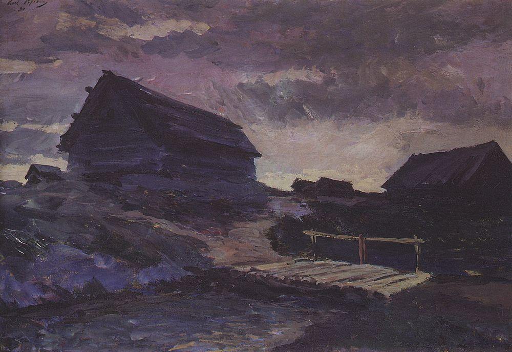 pintura Paisaje Con Cabañas - Konstantin Korovin
