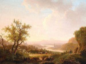 pintura Paisaje Con Campesina Con Vacas - Willem De Klerk