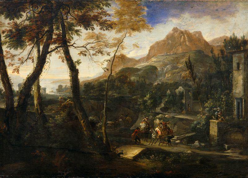 pintura Paisaje Con Cascada - Philips Augustijn Immenraet