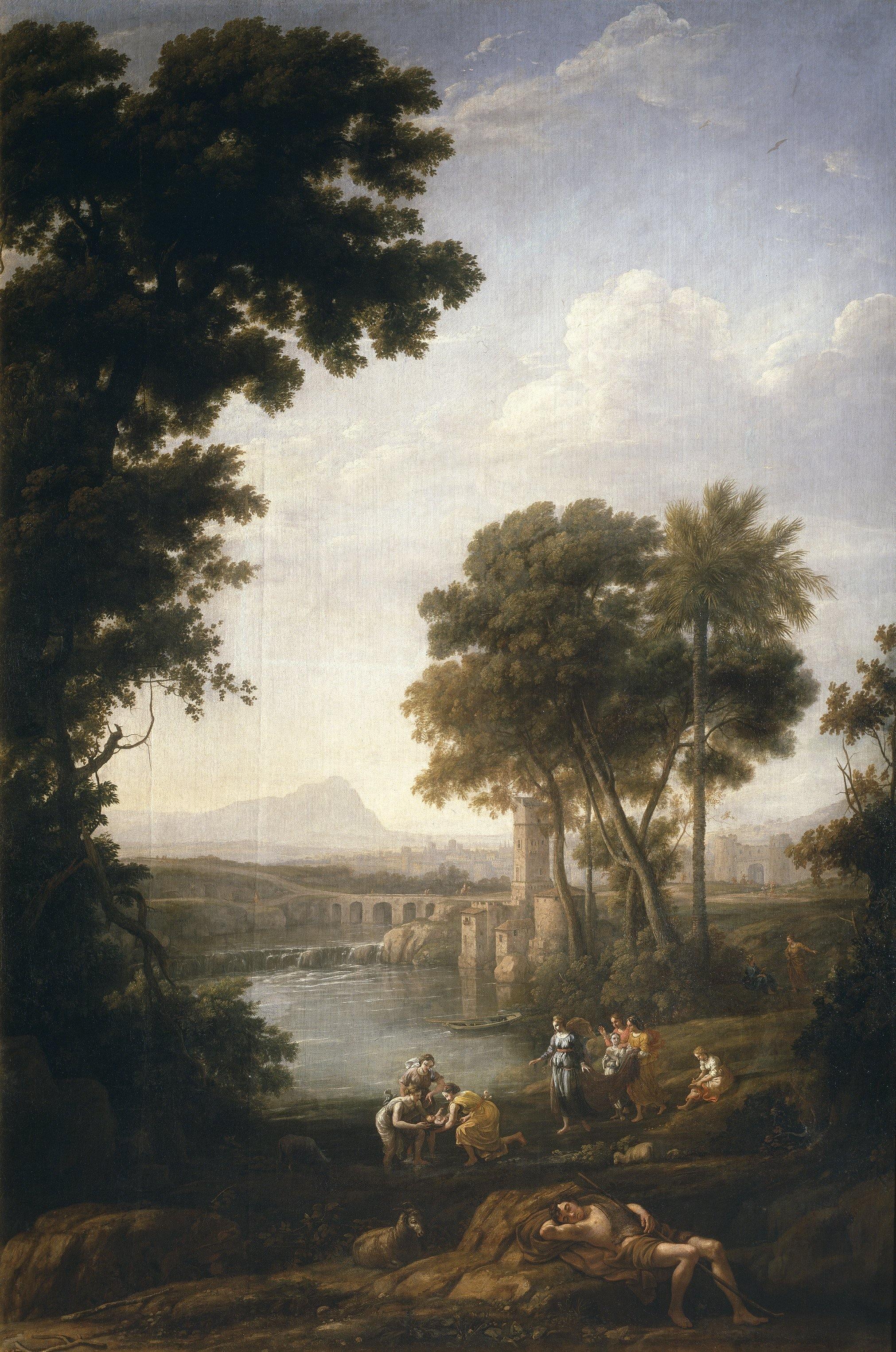 pintura Paisaje Con El Hallazgo De Moisés - Claude Lorrain