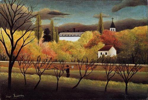 pintura Paisaje Con Granjero - Henri Rousseau
