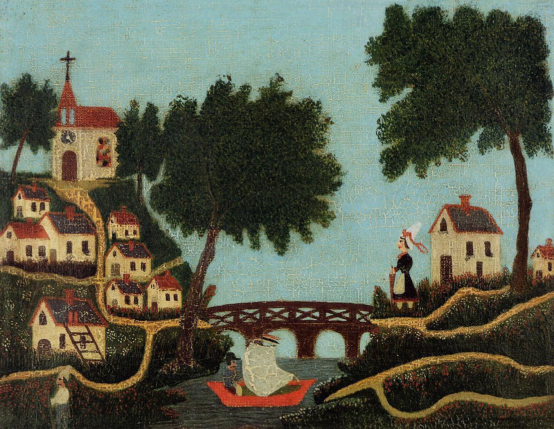 pintura Paisaje Con Puente - Henri Rousseau