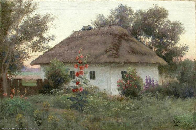pintura Paisaje Con Una Cabaña En Ucrania - Efim Efimovich Volkov