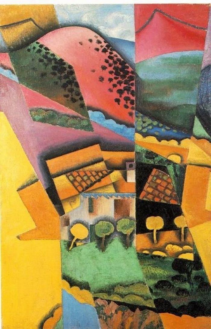 pintura Paisaje En Ceret, Puesta De Sol - Juan Gris