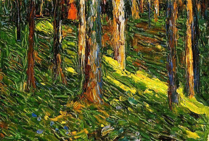 pintura Paisaje Forestal Con Figura Roja - Wassily Kandinsky
