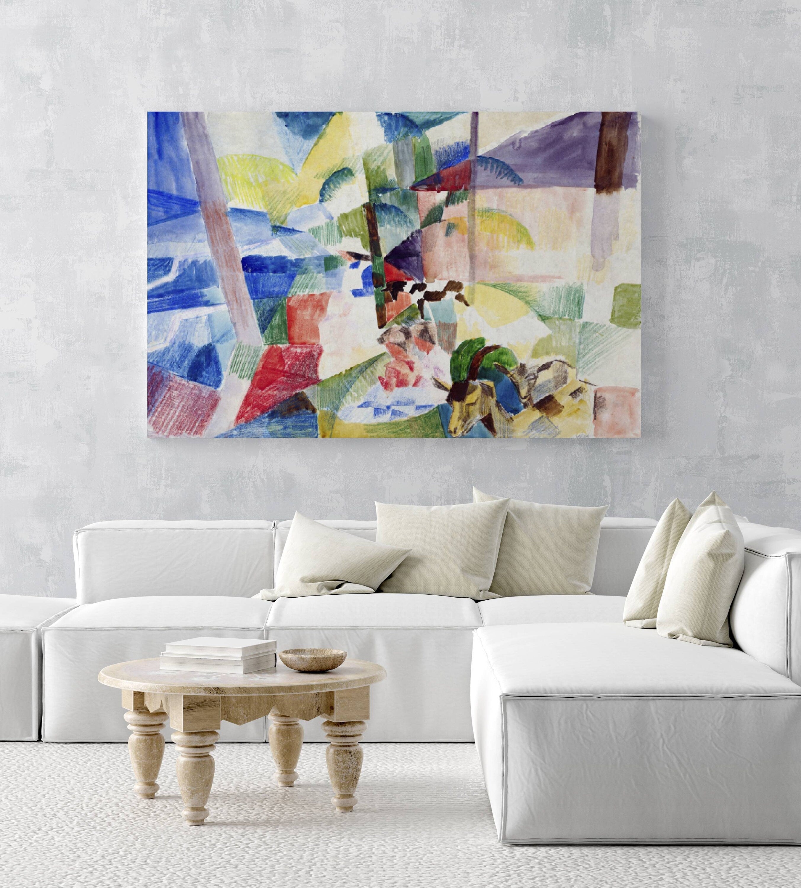 Paesaggio con bambini e capre