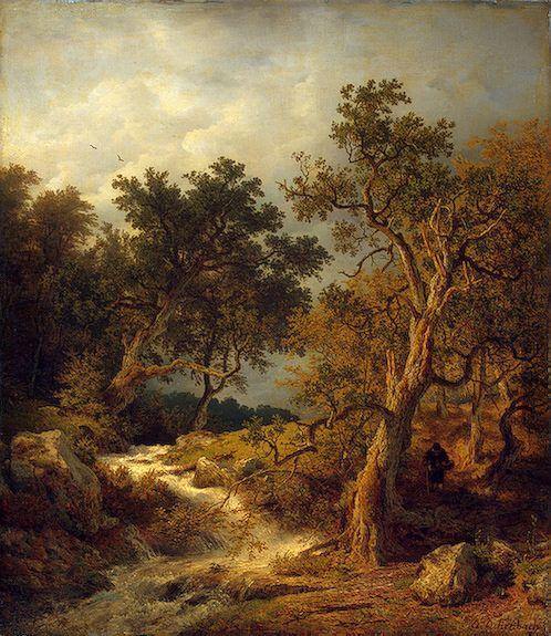 pintura Paisaje con Un Arroyo - Achenbach Andreas
