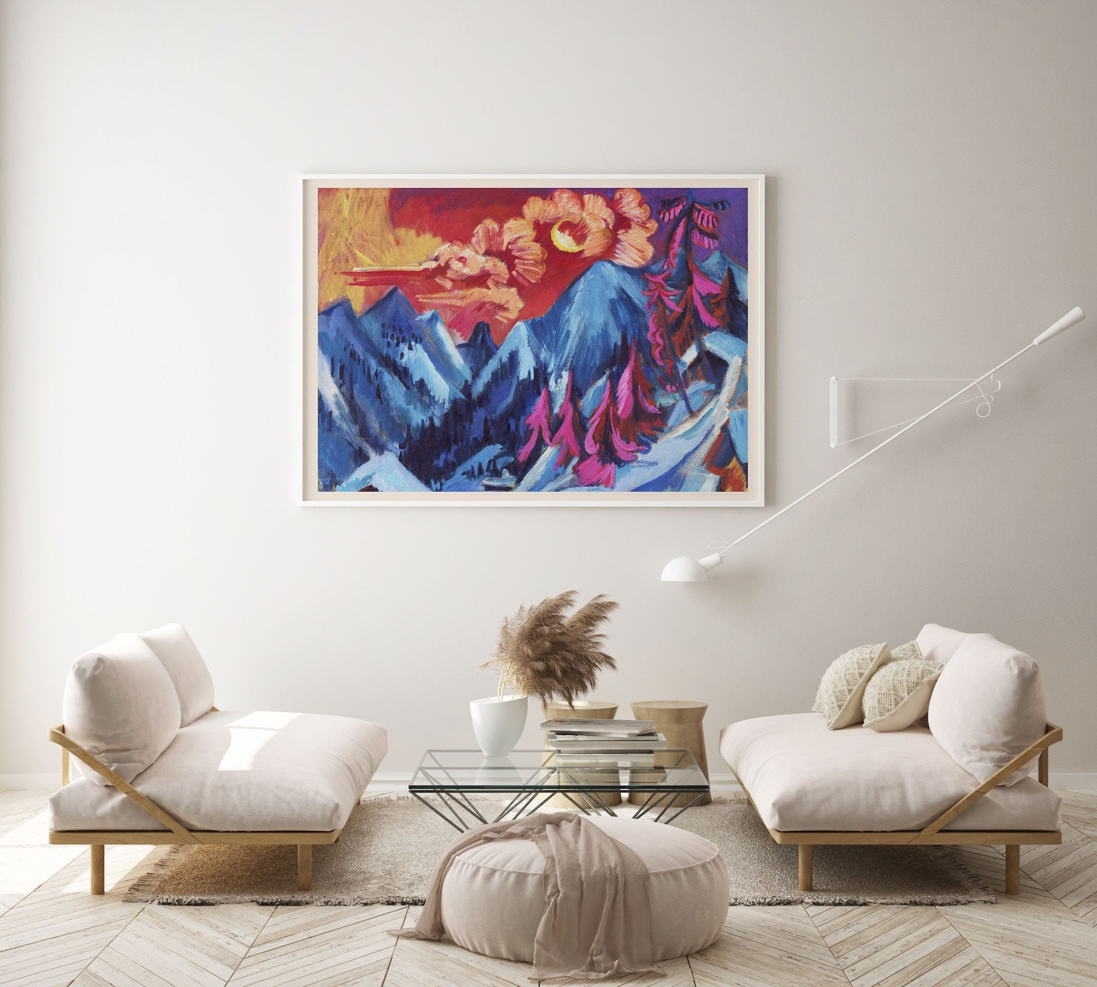 Paysage d'hiver au clair de lune