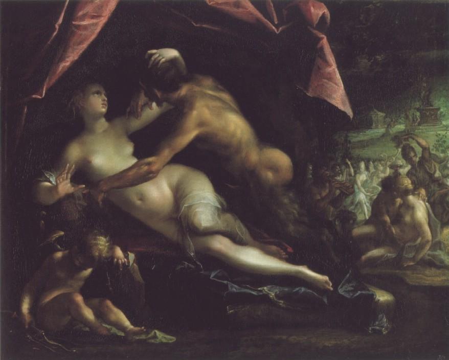 pintura Pan und selene - Hans von Aachen