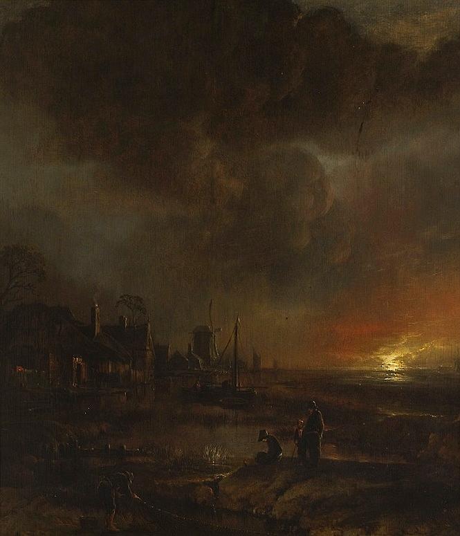 pintura Pesca Nocturna - Aert Van Der Neer