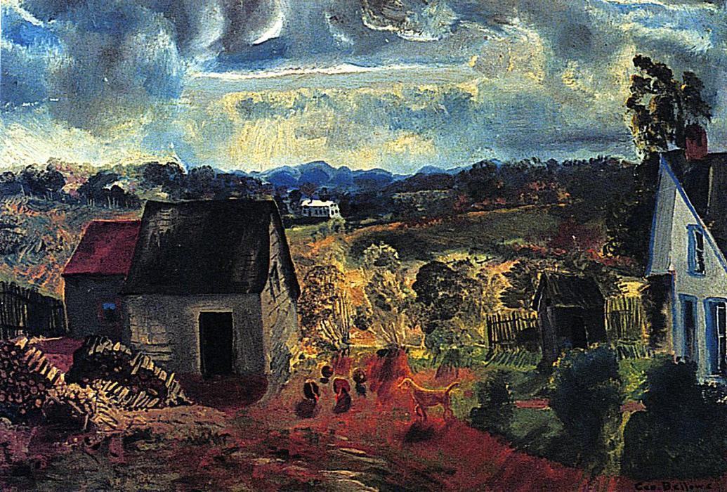 pintura Puesta De Sol, Valle Shady - George Bellows