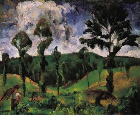 pintura Recogiendo Madera - Aba