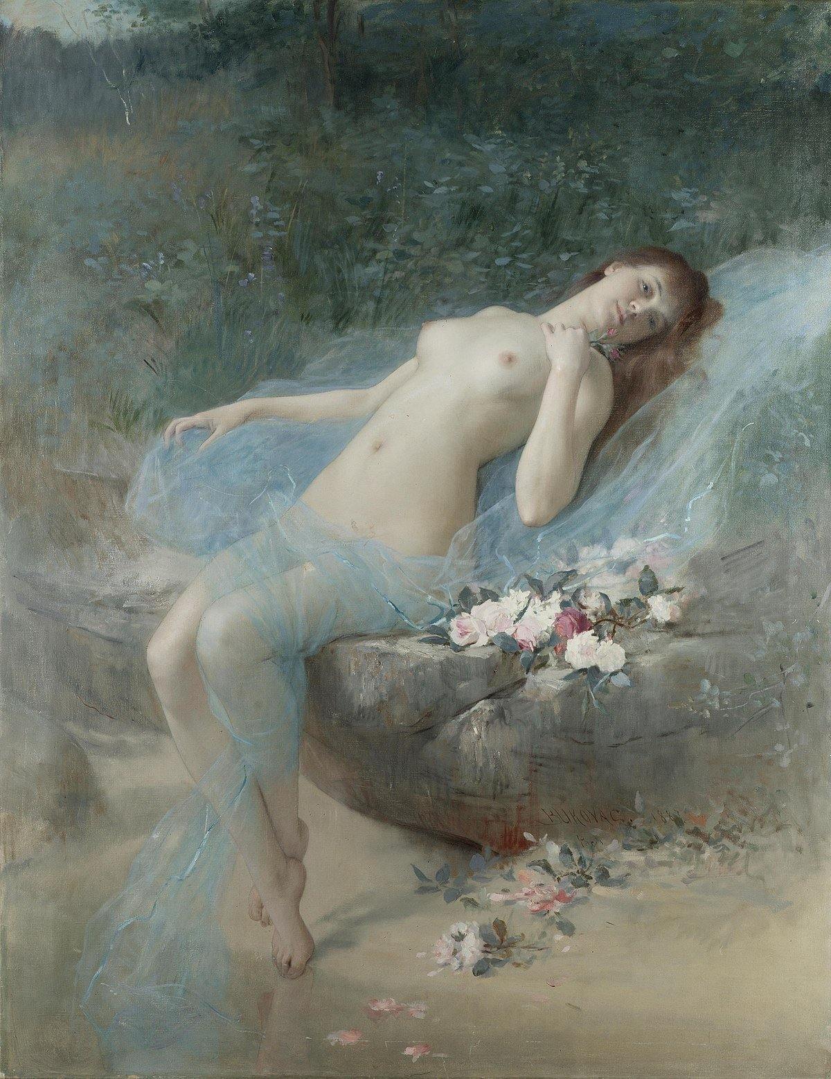 pintura Recostada Desnuda - Vlaho Bukovac