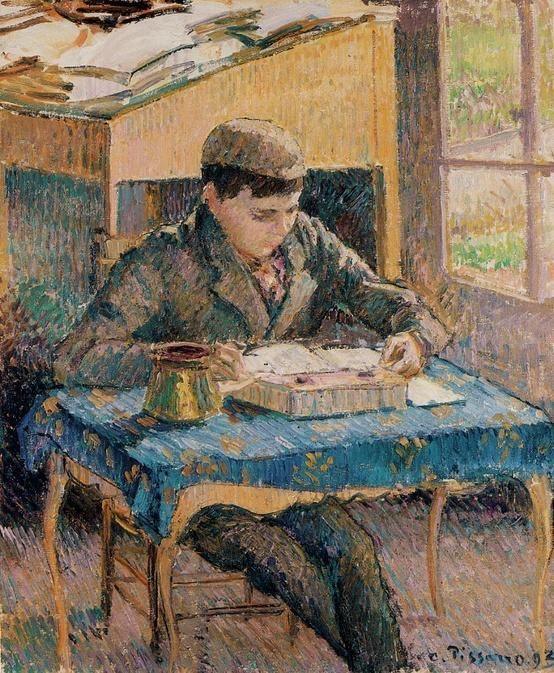 pintura Retrato De Rodo Leyendo - Camille Pissarro