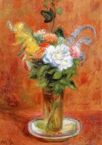 pintura Rosa Blanca Y Otras Flores - William Glackens