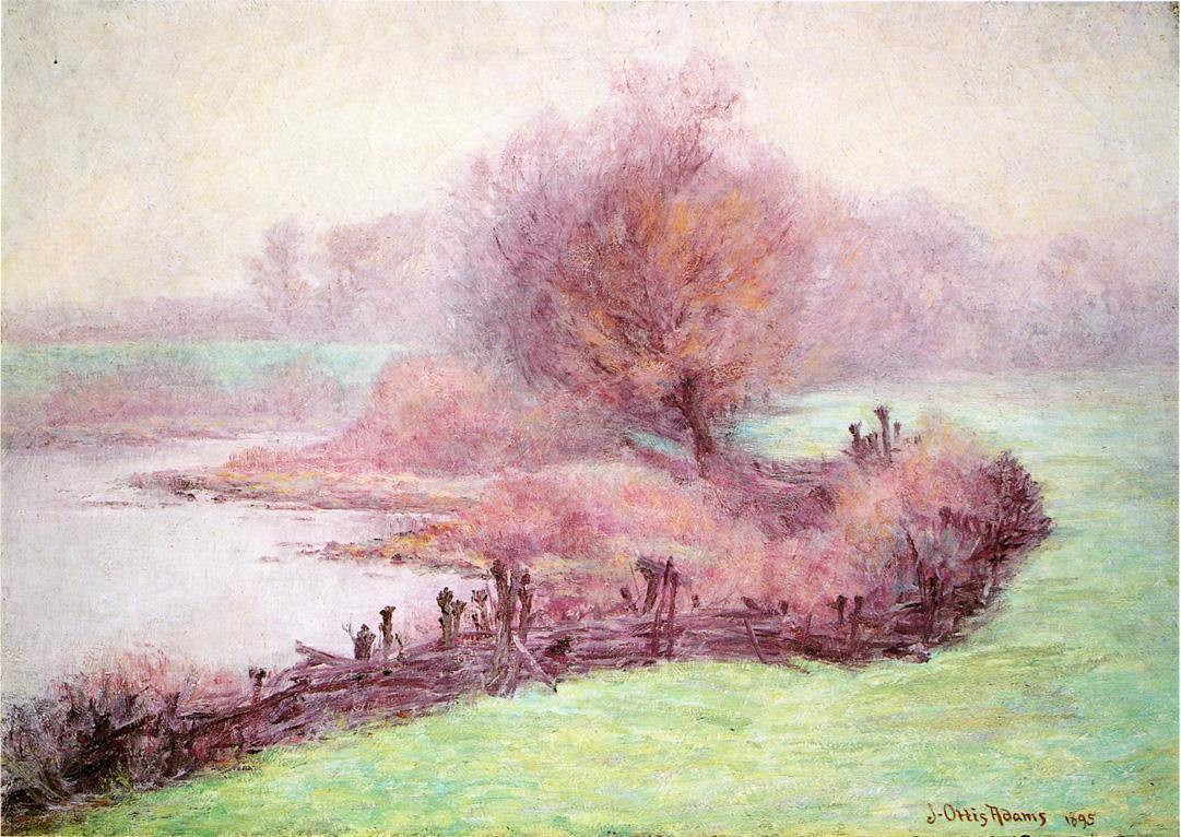 pintura Una Mañana Brumosa En La Mississinewa - Adams John Ottis
