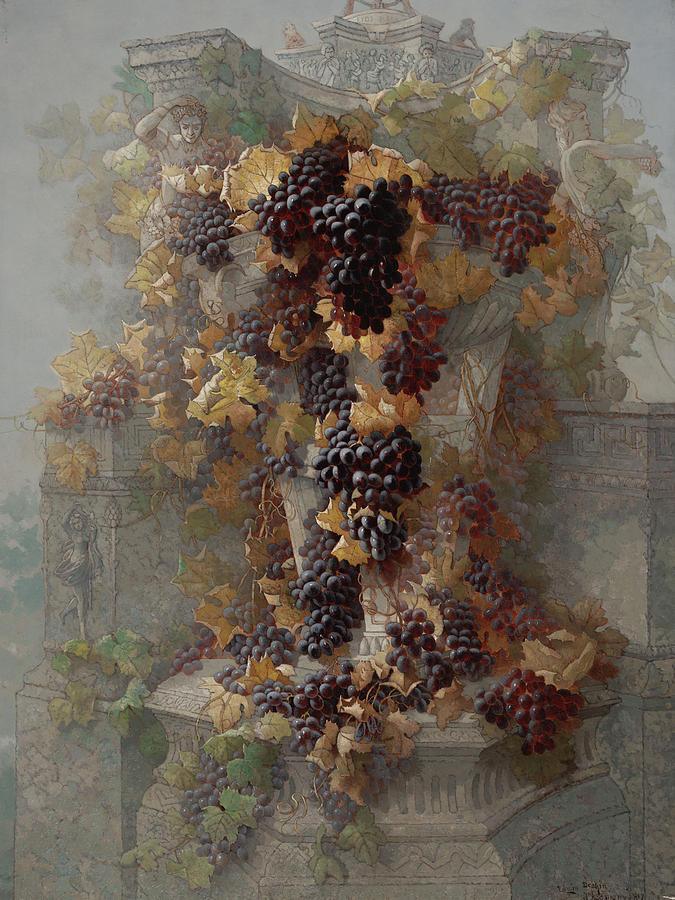 pintura Uvas Y Arquitectura - Edwin Deakin