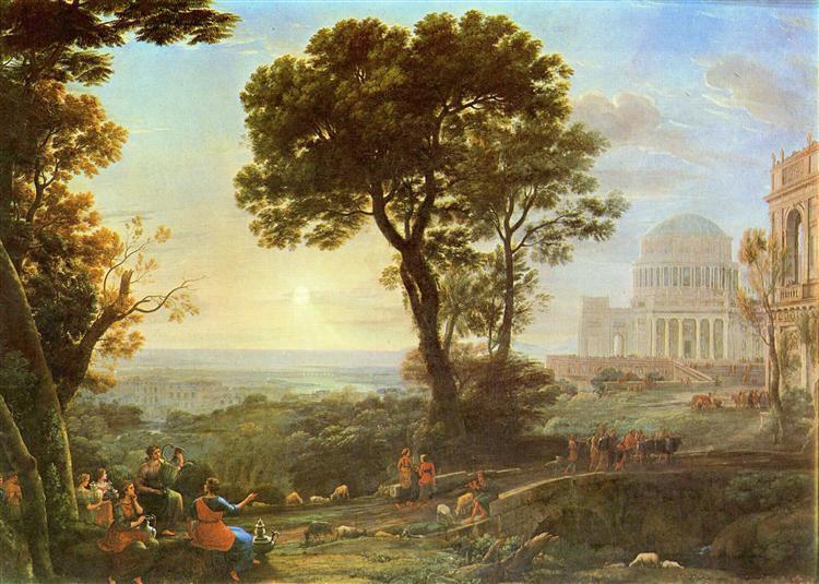 pintura Vista De Delfos Con Una Procesión De Sacrificio - Claude Lorrain