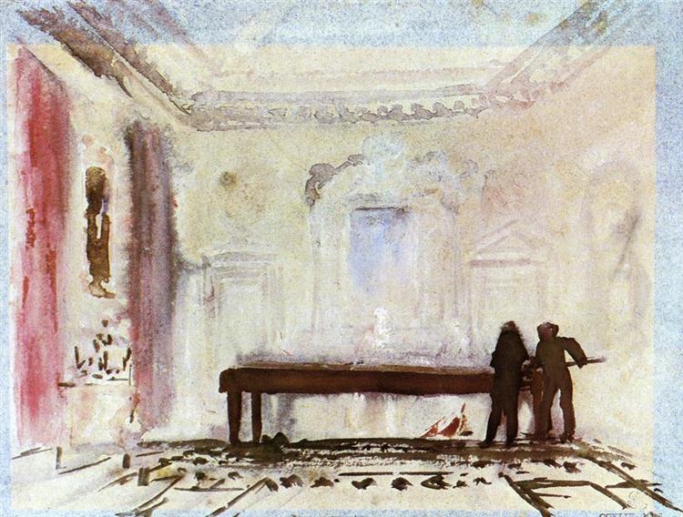 Hraní kulečníků - Petworth - 1828