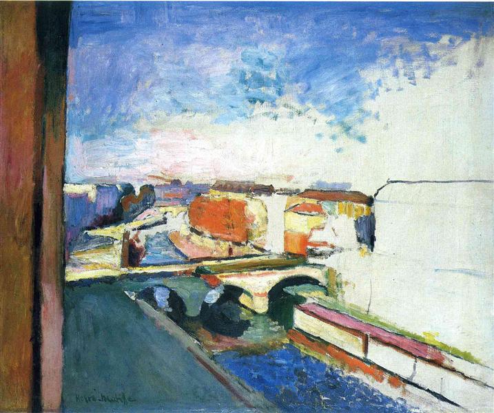 Saint Michel Bridge in Parijs 1900
