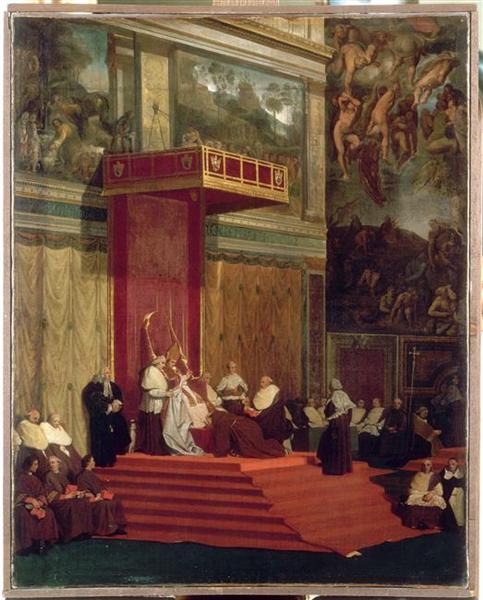 Papa Pío Vii (Luigi Barnaba Chiaramonti) Asistiendo A La Capilla - 1820