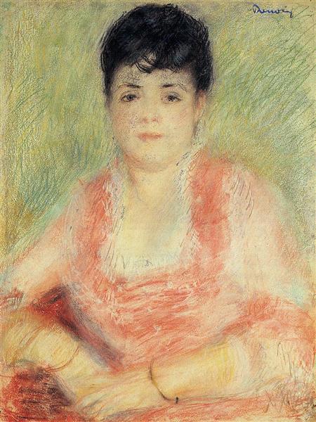 Portrait avec une robe rose - 1880