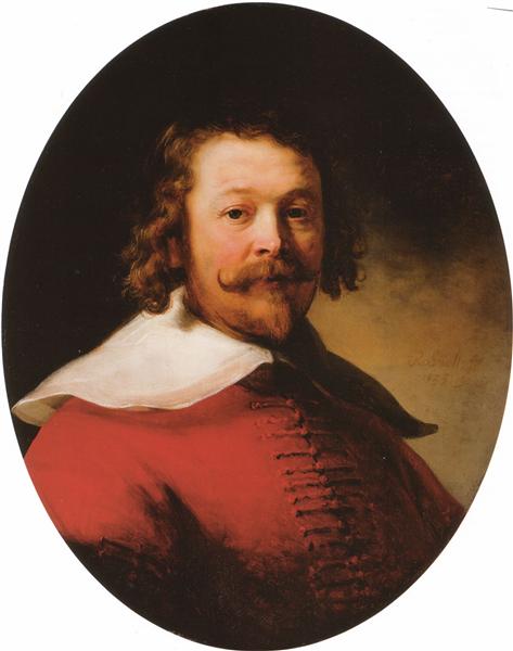 Portræt af en skægget mand - til busten - med en rød jubón - 1633