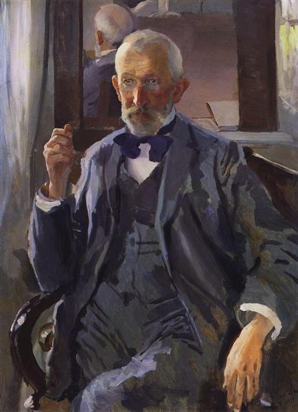 Portræt af A. Somov, kunstnerens far - 1897