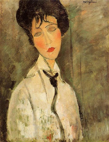 Portrait d'une femme à cravate noire - 1917